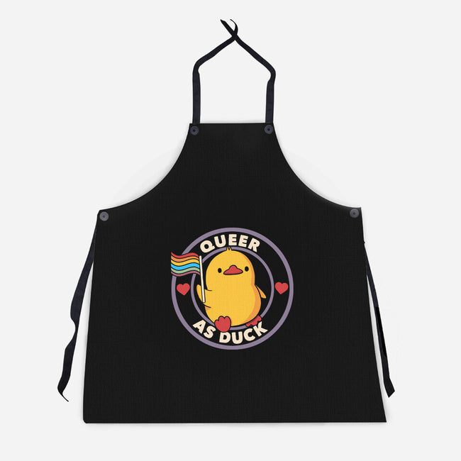 Queer As Duck Pride-Unisex-Kitchen-Apron-tobefonseca