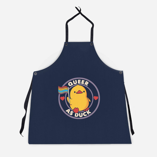 Queer As Duck Pride-Unisex-Kitchen-Apron-tobefonseca