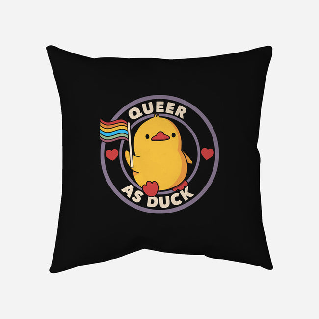 Queer As Duck Pride-None-Removable Cover-Throw Pillow-tobefonseca