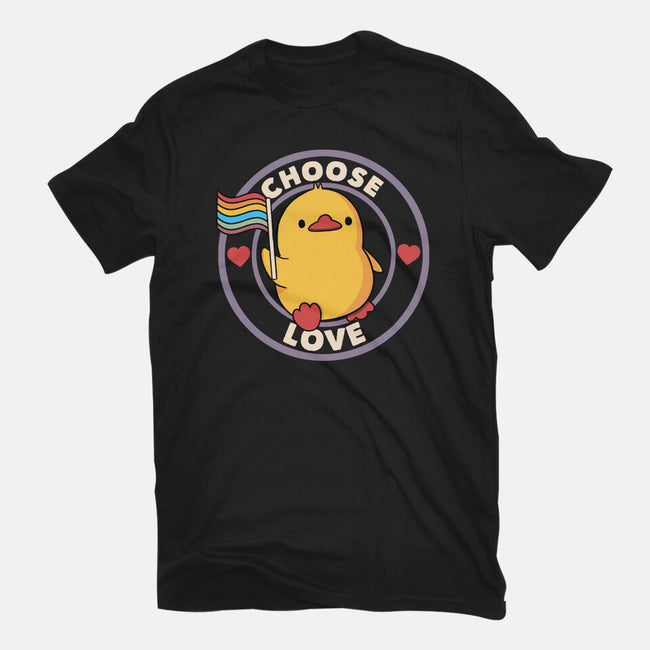 Choose Love Pride Duck-Unisex-Basic-Tee-tobefonseca