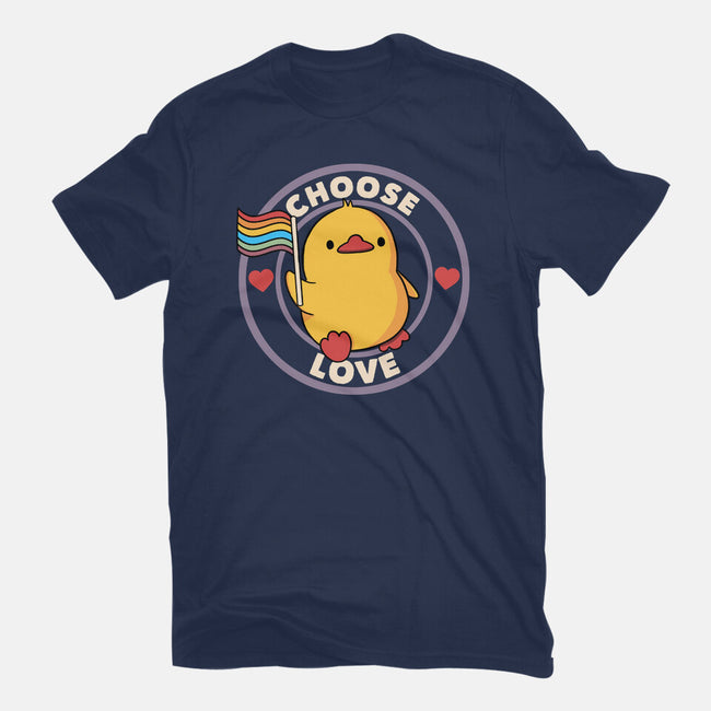 Choose Love Pride Duck-Unisex-Basic-Tee-tobefonseca