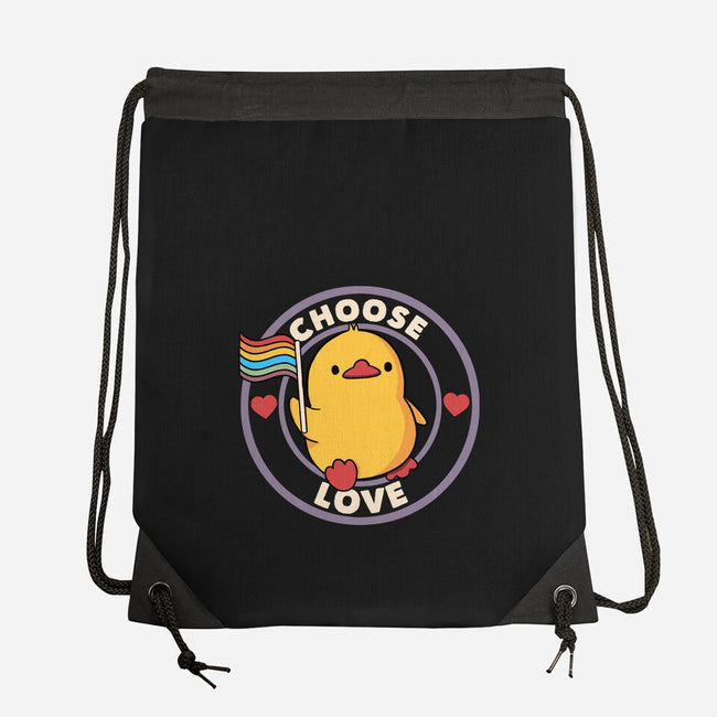 Choose Love Pride Duck-None-Drawstring-Bag-tobefonseca