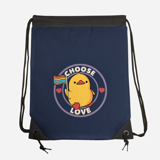 Choose Love Pride Duck-None-Drawstring-Bag-tobefonseca