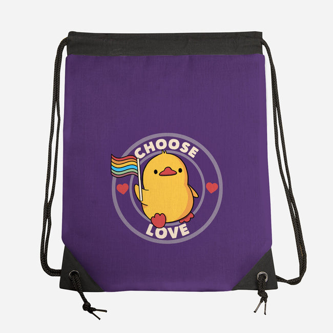 Choose Love Pride Duck-None-Drawstring-Bag-tobefonseca