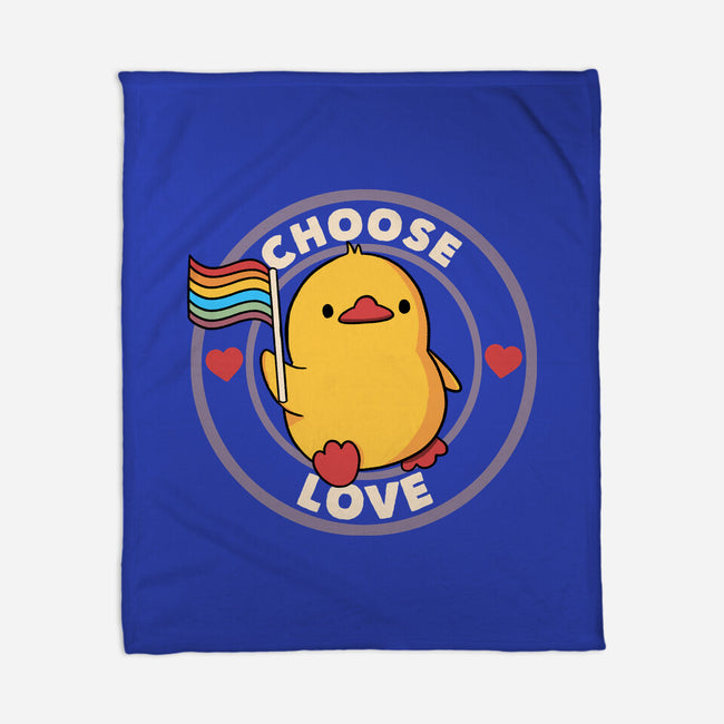 Choose Love Pride Duck-None-Fleece-Blanket-tobefonseca