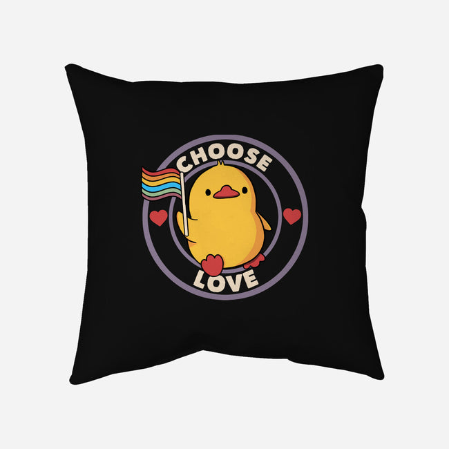 Choose Love Pride Duck-None-Removable Cover w Insert-Throw Pillow-tobefonseca