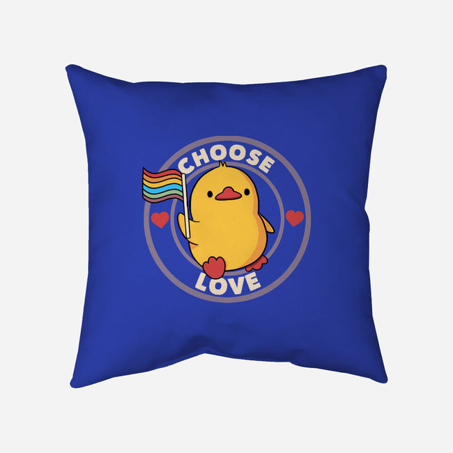 Choose Love Pride Duck-None-Removable Cover w Insert-Throw Pillow-tobefonseca