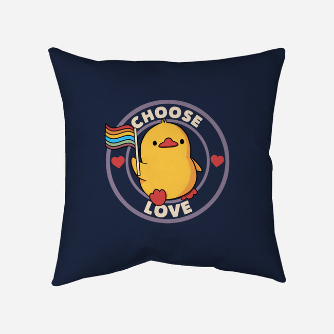 Choose Love Pride Duck-None-Removable Cover-Throw Pillow-tobefonseca