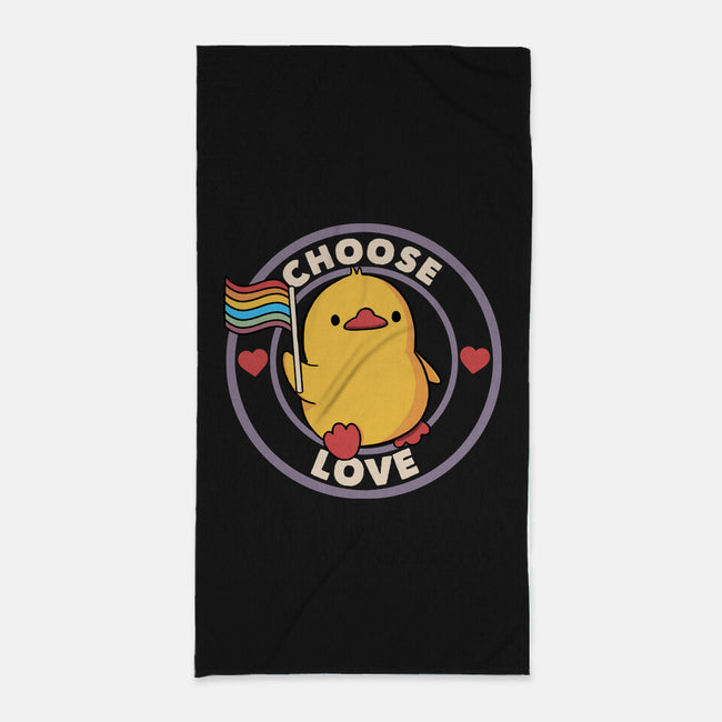 Choose Love Pride Duck-None-Beach-Towel-tobefonseca