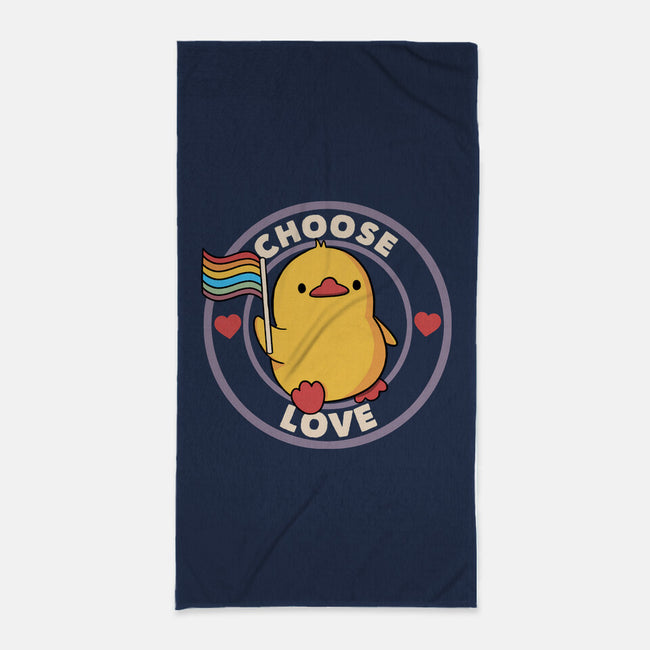 Choose Love Pride Duck-None-Beach-Towel-tobefonseca