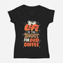 Too Short For Bad Coffee-Womens-V-Neck-Tee-tobefonseca