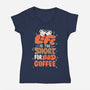 Too Short For Bad Coffee-Womens-V-Neck-Tee-tobefonseca