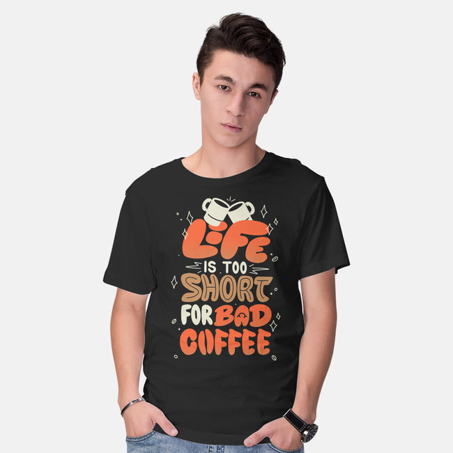 Too Short For Bad Coffee-Mens-Basic-Tee-tobefonseca