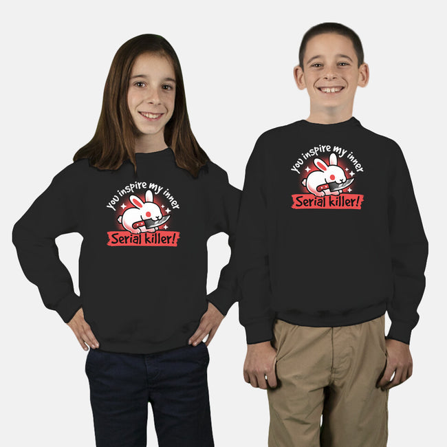 Serial Killer Bunny-Youth-Crew Neck-Sweatshirt-NemiMakeit