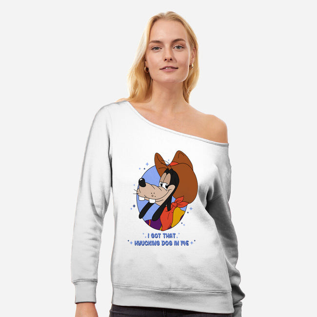 I Got That Hyucking Dog In Me-Womens-Off Shoulder-Sweatshirt-Alexhefe