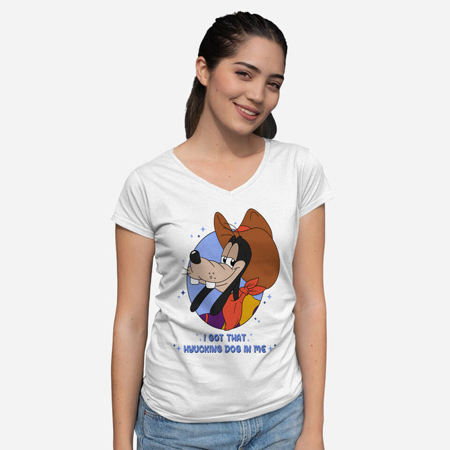 I Got That Hyucking Dog In Me-Womens-V-Neck-Tee-Alexhefe