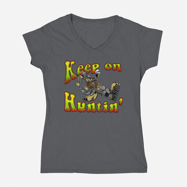 Keep On Huntin-Womens-V-Neck-Tee-joerawks