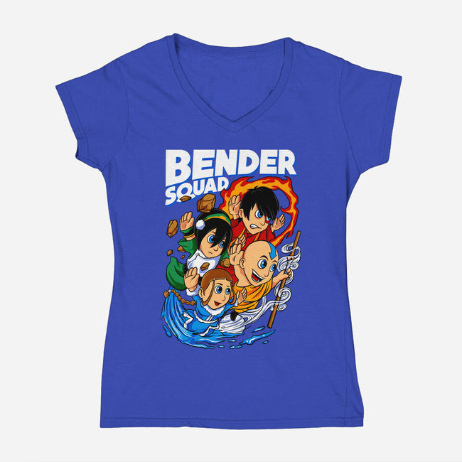 Bender Squad-Womens-V-Neck-Tee-spoilerinc