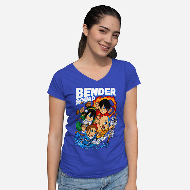 Bender Squad-Womens-V-Neck-Tee-spoilerinc