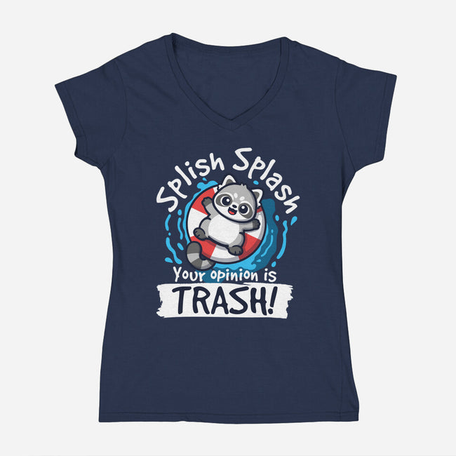 Splish Splash Trash-Womens-V-Neck-Tee-NemiMakeit