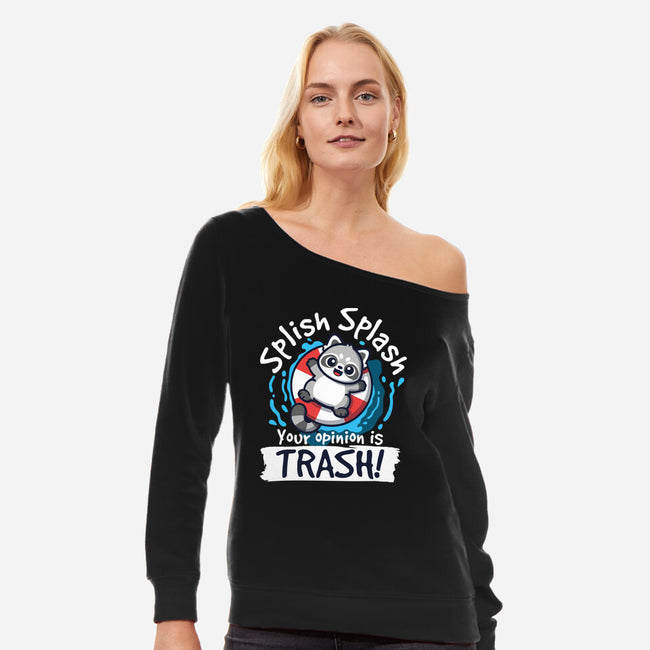 Splish Splash Trash-Womens-Off Shoulder-Sweatshirt-NemiMakeit