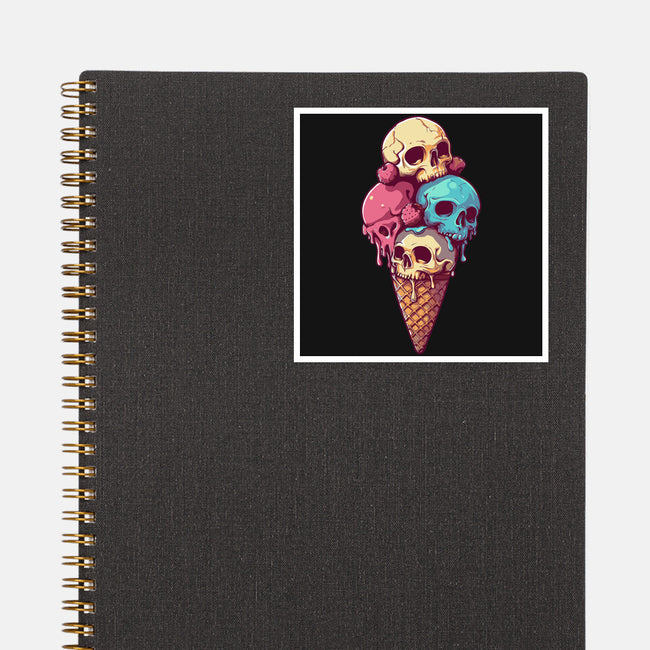 Skull Ice Cream-None-Glossy-Sticker-Tinycraftyaliens