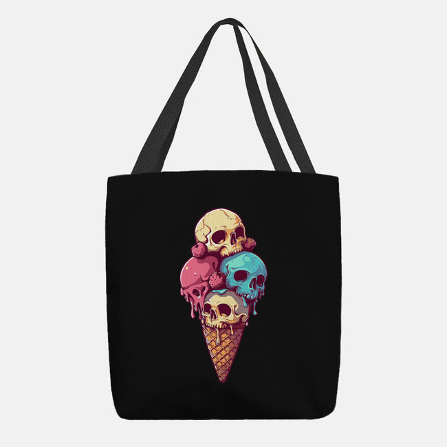 Skull Ice Cream-None-Basic Tote-Bag-Tinycraftyaliens