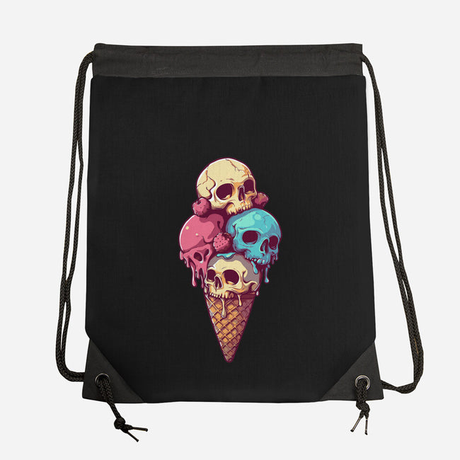 Skull Ice Cream-None-Drawstring-Bag-Tinycraftyaliens