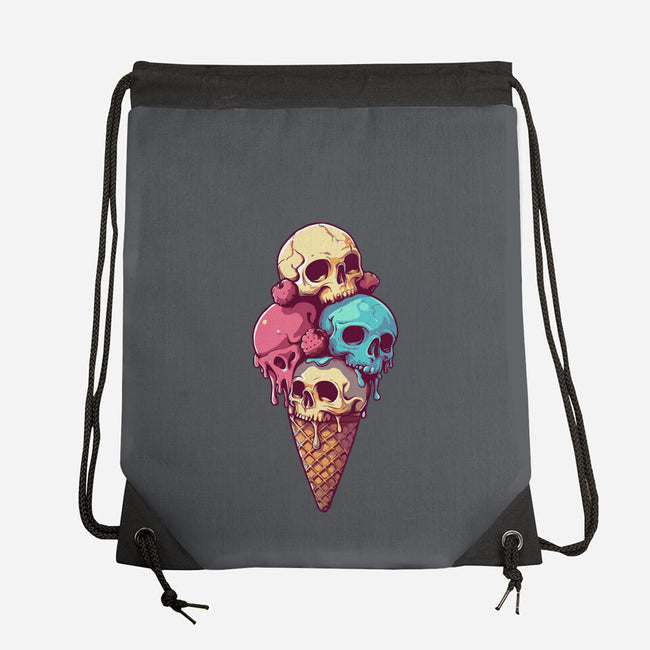 Skull Ice Cream-None-Drawstring-Bag-Tinycraftyaliens