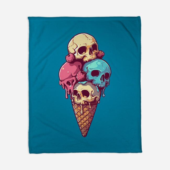 Skull Ice Cream-None-Fleece-Blanket-Tinycraftyaliens