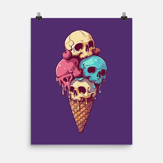 Skull Ice Cream-None-Matte-Poster-Tinycraftyaliens