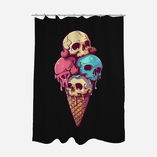 Skull Ice Cream-None-Polyester-Shower Curtain-Tinycraftyaliens