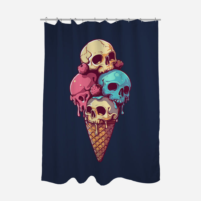 Skull Ice Cream-None-Polyester-Shower Curtain-Tinycraftyaliens