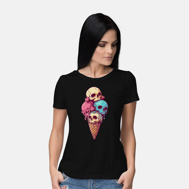 Skull Ice Cream-Womens-Basic-Tee-Tinycraftyaliens