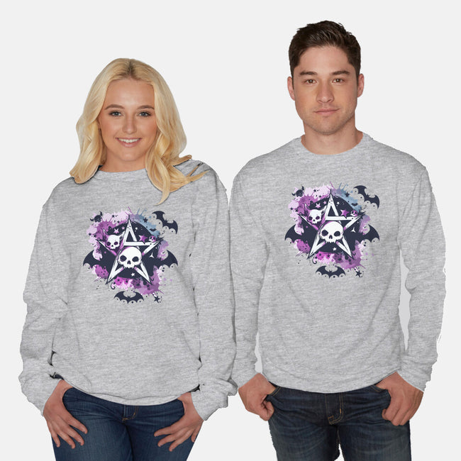 Kawaii Pentagram-Unisex-Crew Neck-Sweatshirt-Tinycraftyaliens