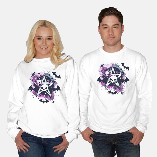 Kawaii Pentagram-Unisex-Crew Neck-Sweatshirt-Tinycraftyaliens