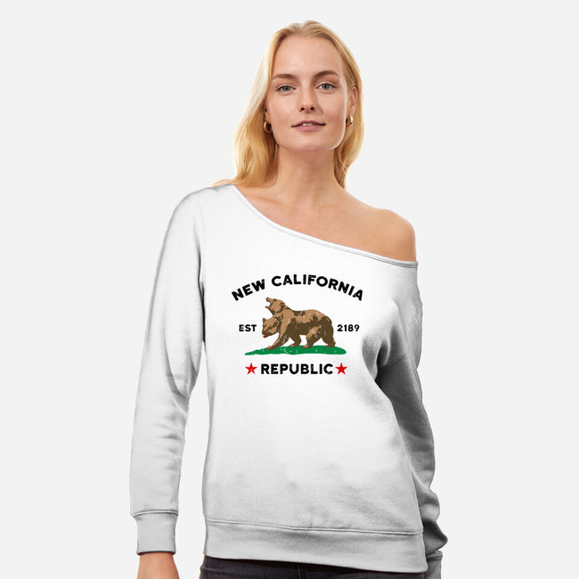 New California Republic-Womens-Off Shoulder-Sweatshirt-Melonseta