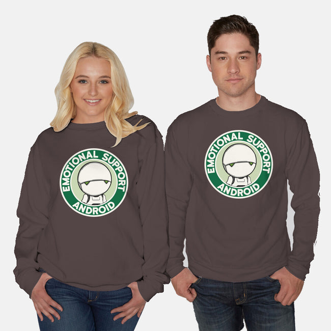 Emotional Support Android-Unisex-Crew Neck-Sweatshirt-Melonseta