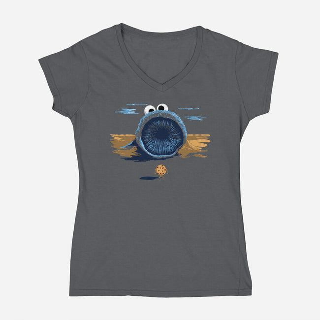 The Crumbs Must Flow-Womens-V-Neck-Tee-dwarmuth