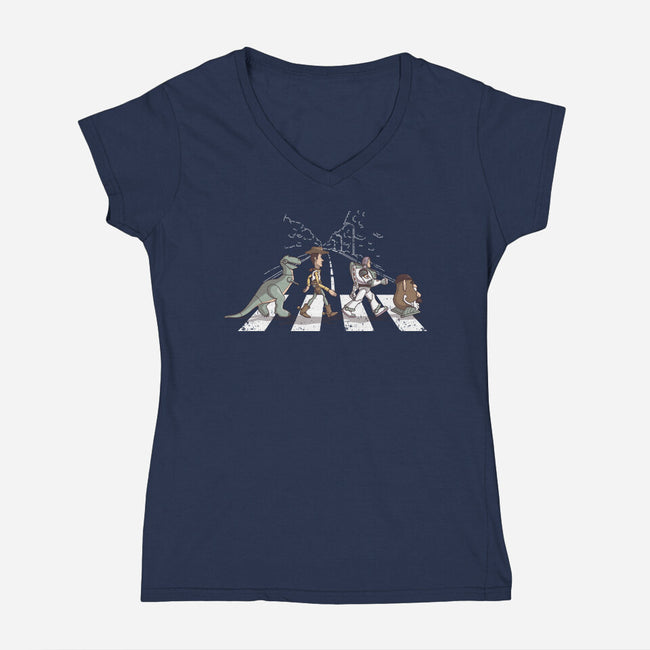 Friendship Road-Womens-V-Neck-Tee-retrodivision