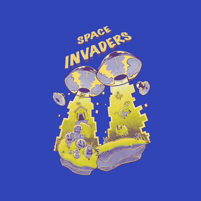 Space Invaders-Womens-Off Shoulder-Tee-Under Flame