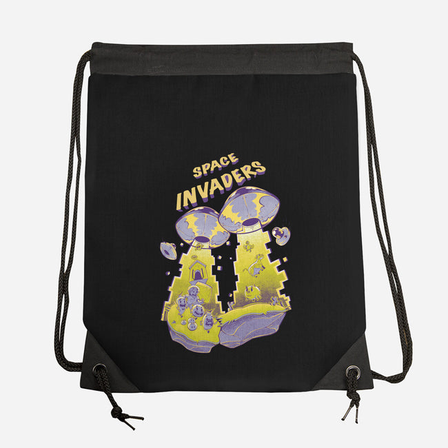 Space Invaders-None-Drawstring-Bag-Under Flame