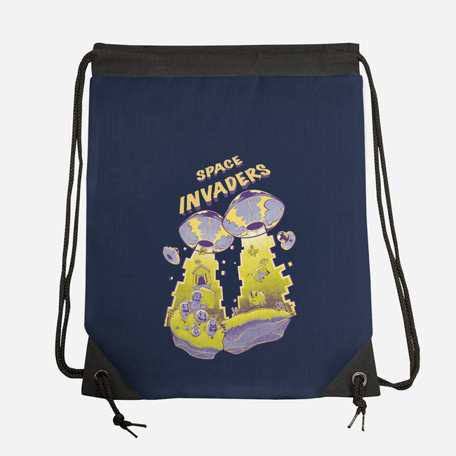 Space Invaders-None-Drawstring-Bag-Under Flame