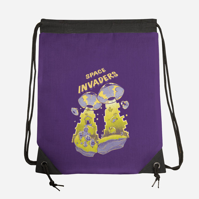 Space Invaders-None-Drawstring-Bag-Under Flame