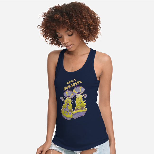 Space Invaders-Womens-Racerback-Tank-Under Flame