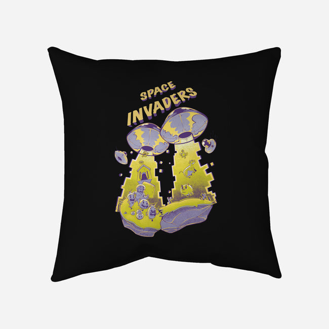 Space Invaders-None-Removable Cover-Throw Pillow-Under Flame
