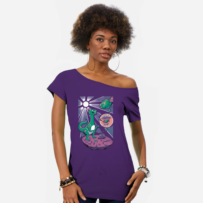 Herbivore Food-Womens-Off Shoulder-Tee-Under Flame