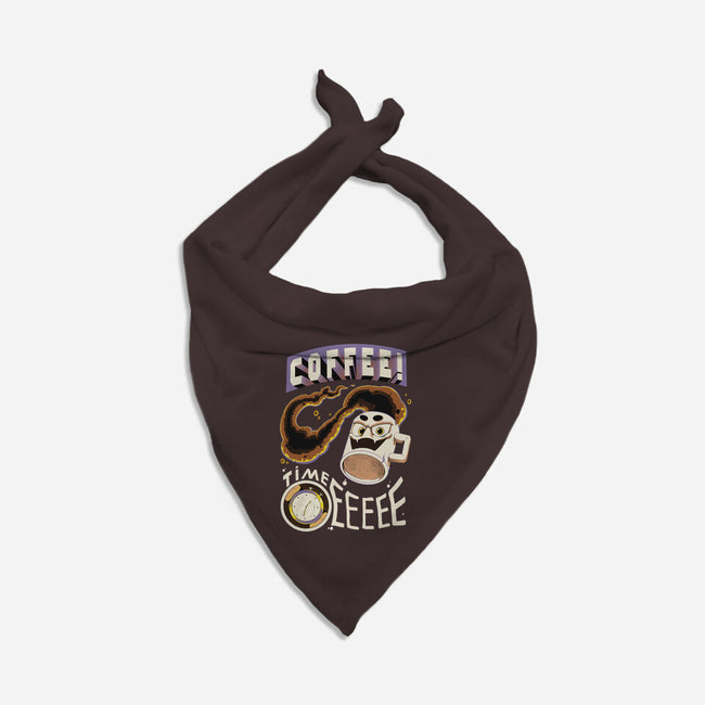 Coffee Time-Cat-Bandana-Pet Collar-Under Flame