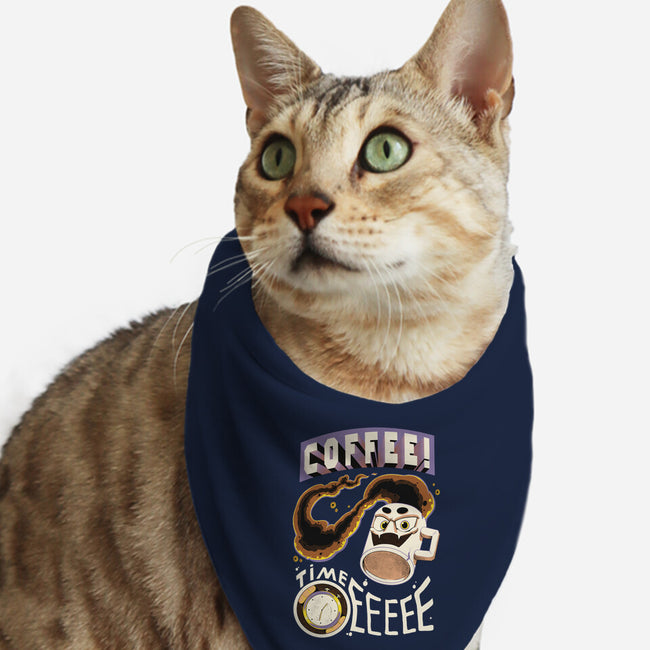 Coffee Time-Cat-Bandana-Pet Collar-Under Flame