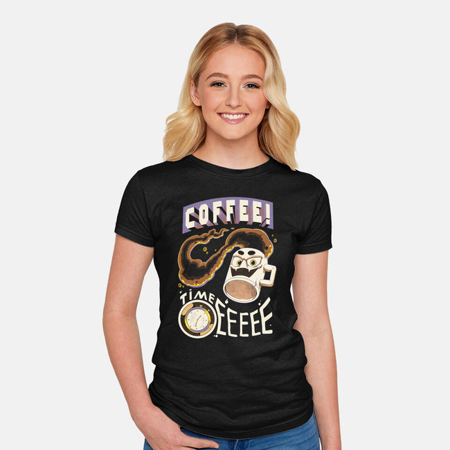 Coffee Time-Womens-Fitted-Tee-Under Flame